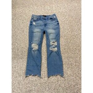 Judy Blue Distressed Blue Ankle Jeans
